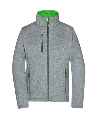 Ladies' Softshell Jacket Dark-melange/green