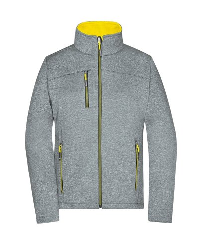 Ladies' Softshell Jacket Dark-melange/yellow