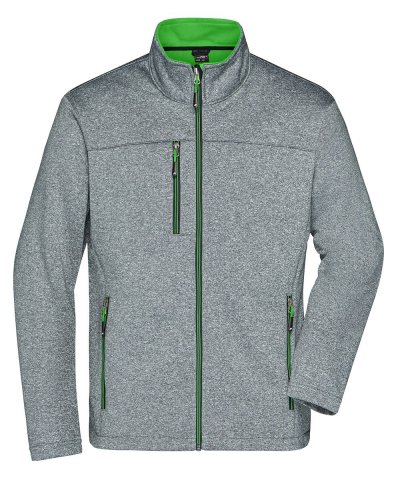 Men's Softshell Jacket Dark-melange/green