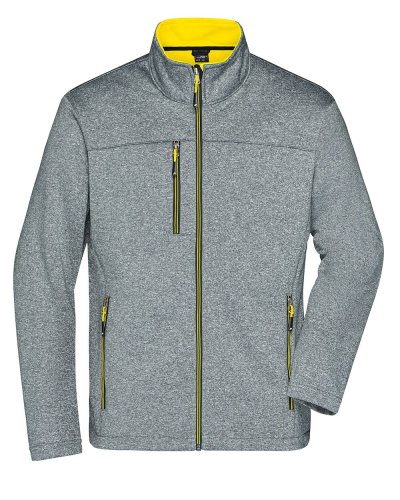 Men's Softshell Jacket Dark-melange/yellow