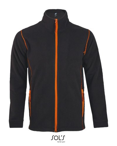 Giacca uomo in Micropile con cerniera Antracite-Arancio