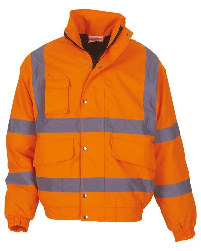 Giacca sicurezza Bomber con cappuccio Hi-Vis-Orange
