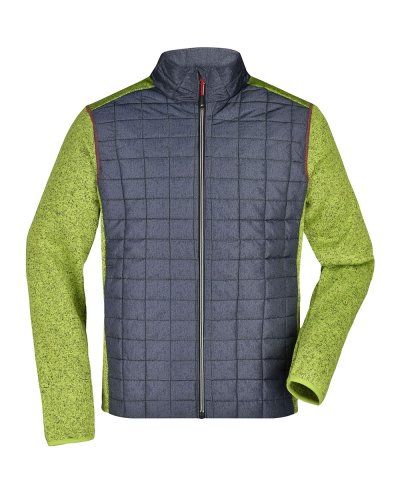 Men's Knitted Hybrid Jacket Kiwi-Melange/Anthracite-Melange