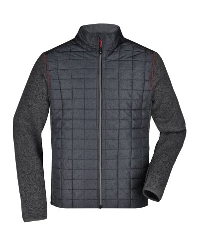 Men's Knitted Hybrid Jacket Grey-Melange/Anthracite-Melang