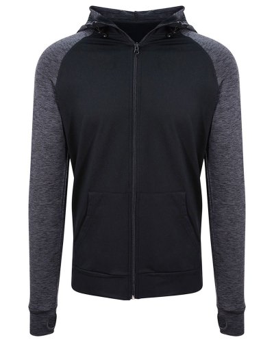 Men's Cool Contrast Zoodie Black/black slate melange