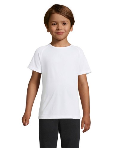 T-shirt bambino manica a raglan Bianco