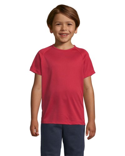T-shirt bambino manica a raglan Rosso