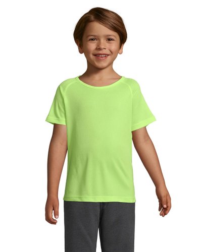 T-shirt bambino manica a raglan Giallo Fluo