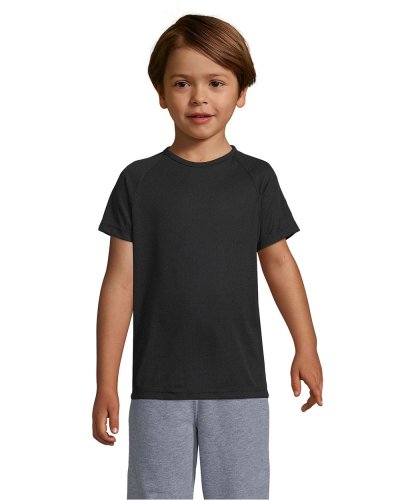 T-shirt bambino manica a raglan Nero