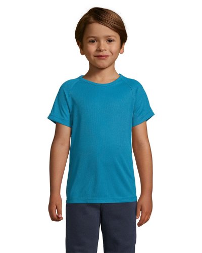 T-shirt bambino manica a raglan Acqua