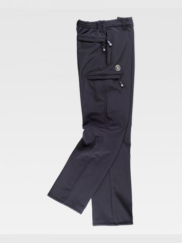 Pantalone Workshell multitasche con elastico in vita