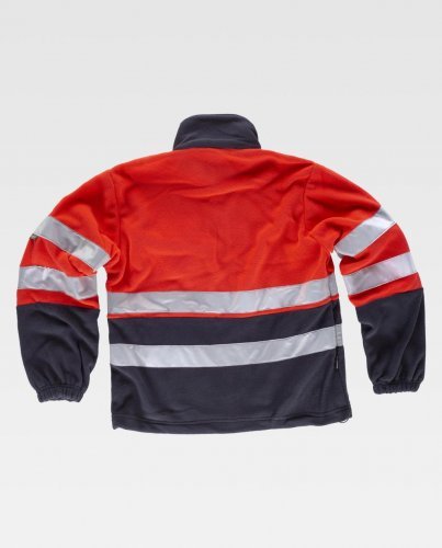 Giacca pile alta visibilità bicolore certificata EN, 100% poliestere