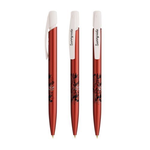 Penna Media Clic Glace Plastica Refil Nero/Blu, 12 Colori, 7g