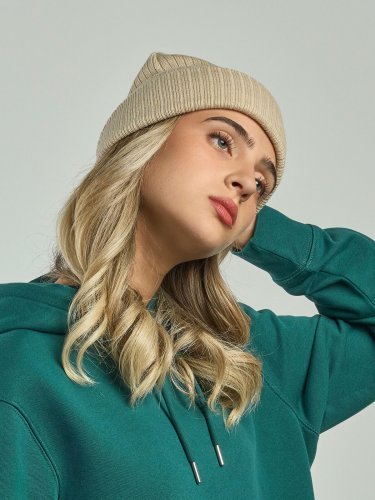 Berretta Rio doppio strato in acrilico grigio con etichetta removibile