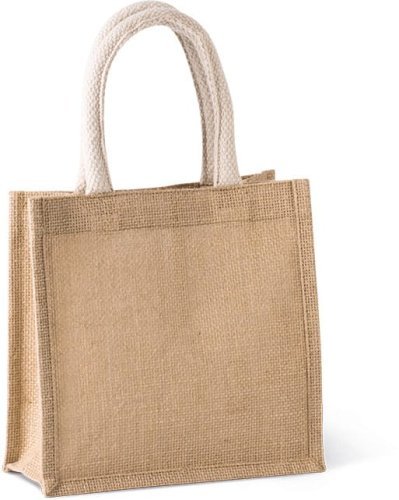 Shopper piccola in juta naturale 20x20x10cm con manici cotone