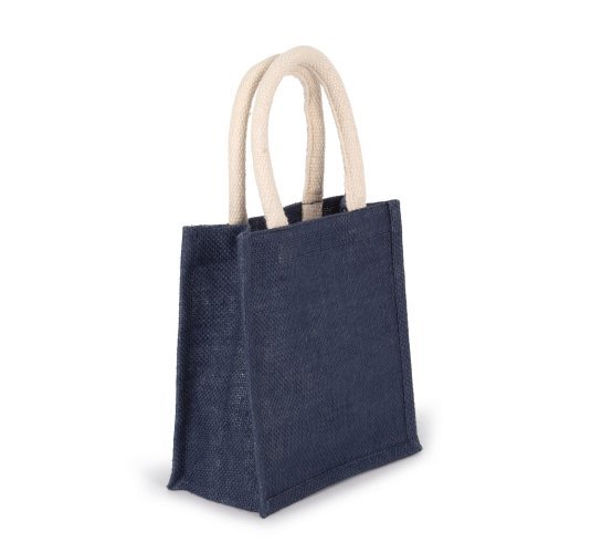 Shopper piccola in juta naturale 20x20x10cm con manici cotone