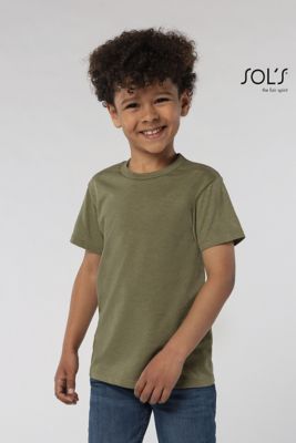 Camiseta infantil de corte Regent Fit 100% algodón cuello redondo regu