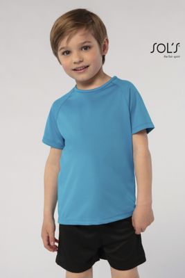 T-shirt bambino  raglan regular, poliestere, retro arrotondato