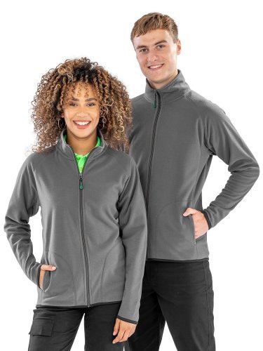 Giacca micropile riciclato eco YKK uomo/donna, zip lunga