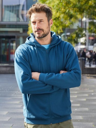 Felpa con cappuccio e zip promozionale da uomo sportiva