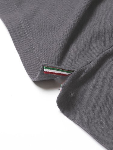 Polo Italy homme à manches longues tricolore, 100% coton piqué