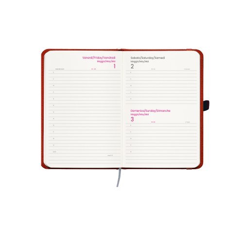 Agenda giornaliera 2027 R-PET mélange rigida con elastico 15x21 cm