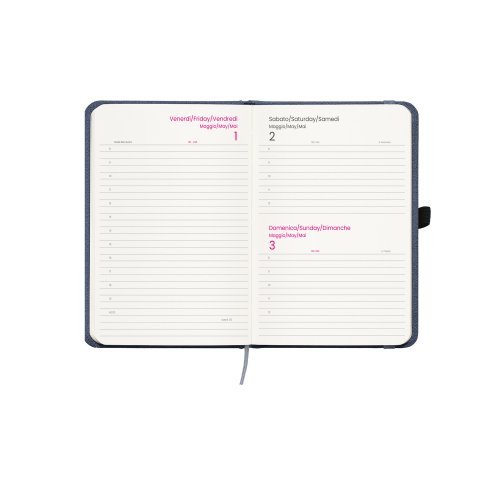 Agenda giornaliera 2027 R-PET mélange rigida con elastico 15x21 cm