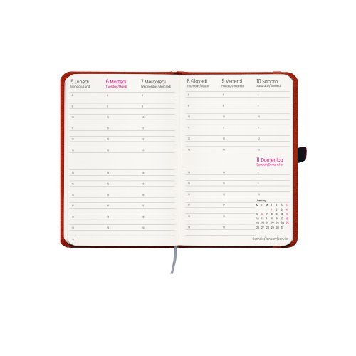 Agenda Settimanale 2027 R-PET Rigida 15x21cm con Elastico