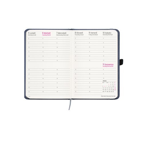 Agenda Settimanale 2027 R-PET Rigida 15x21cm con Elastico