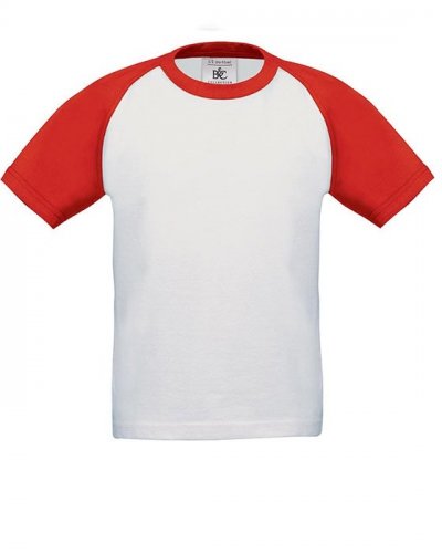 T-shirt Base-Ball Bambino White / Red