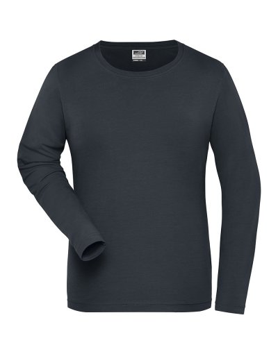 T-shirt donna manica lunga in cotone organico ring spun Carbon