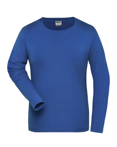 T-shirt donna manica lunga in cotone organico ring spun Royal