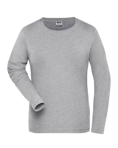 T-shirt donna manica lunga in cotone organico ring spun Grey Heather