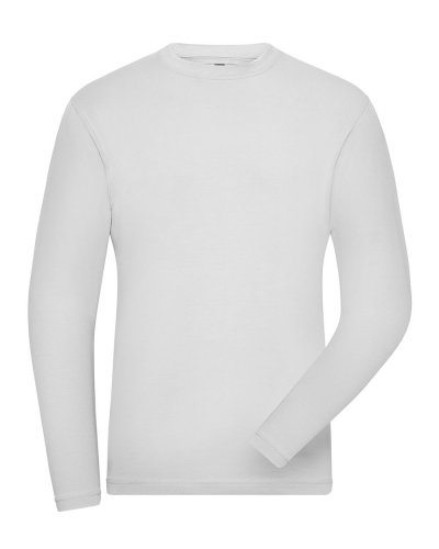 Men's Bio Stretch-Longsleeve Work - Solid White