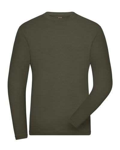 Men's Bio Stretch-Longsleeve Work - Solid Olive