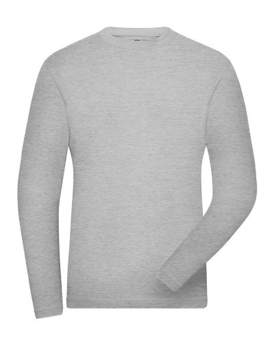 Men's Bio Stretch-Longsleeve Work - Solid Grey Heather