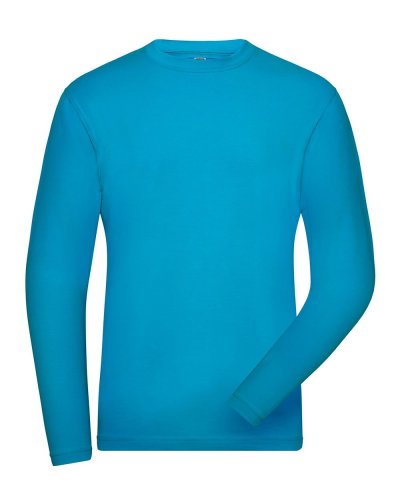 Men's Bio Stretch-Longsleeve Work - Solid Turquoise
