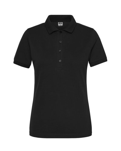 Polo donna in cotone organico ring-spun James & Nicholson Black