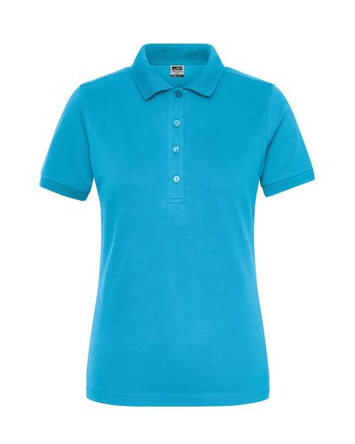 Polo donna in cotone organico ring-spun James & Nicholson Turquoise