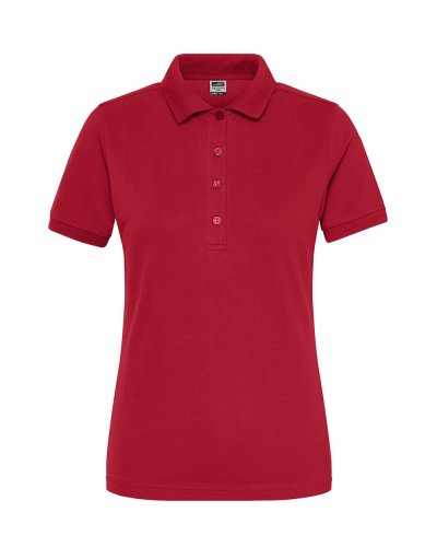 Polo donna in cotone organico ring-spun James & Nicholson Red