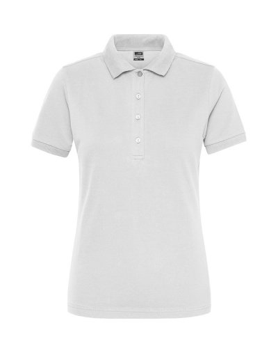 Polo donna in cotone organico ring-spun James & Nicholson White