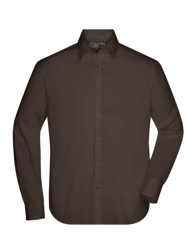 Men's Shirt Slim Fit Long Brown