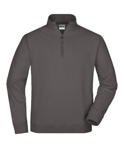 Round-Neck Zip Carbon