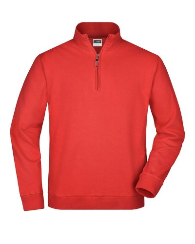Round-Neck Zip Red