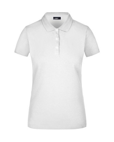 Polo donna elastic James & Nicholson White