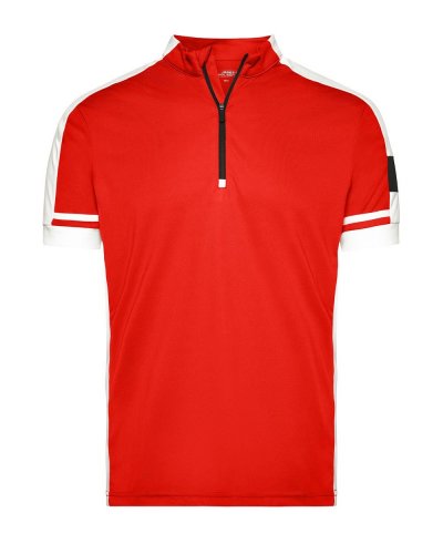 T-shirt da ciclismo uomo con mezza zip Red
