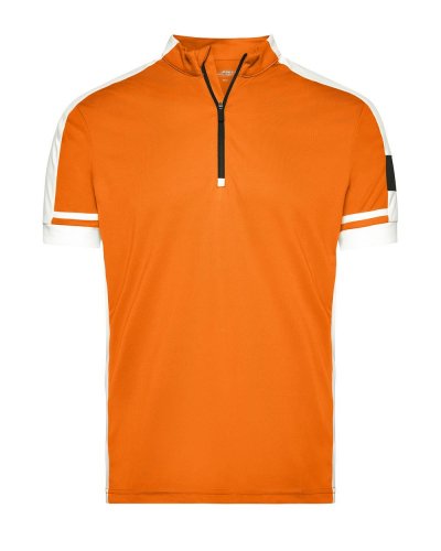 T-shirt da ciclismo uomo con mezza zip Orange