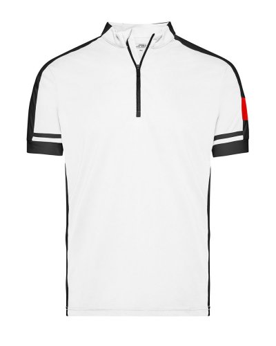 T-shirt da ciclismo uomo con mezza zip White