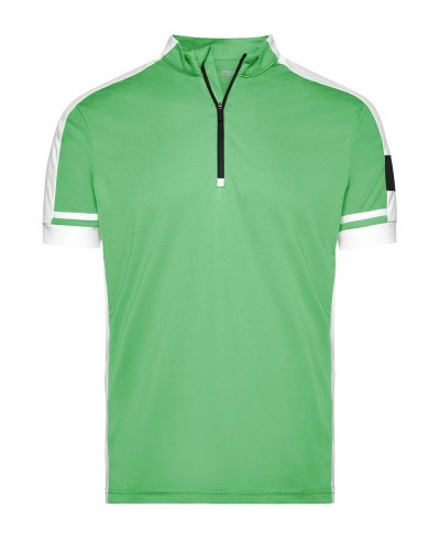 T-shirt da ciclismo uomo con mezza zip Green