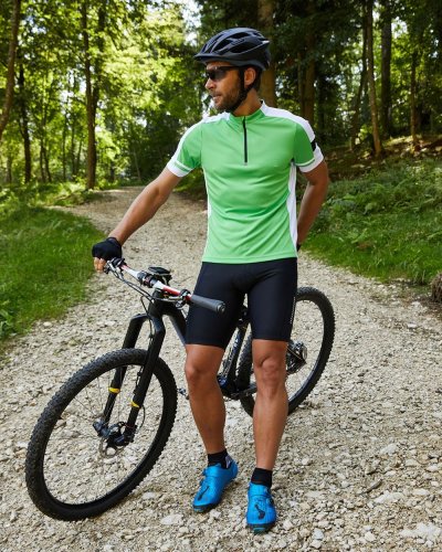 T-shirt da ciclismo uomo con mezza zip
